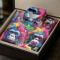 Street Art Style Cool Gorilla Hawaiian Golf Shirt, Tropical Theme Golf Shirts For Men