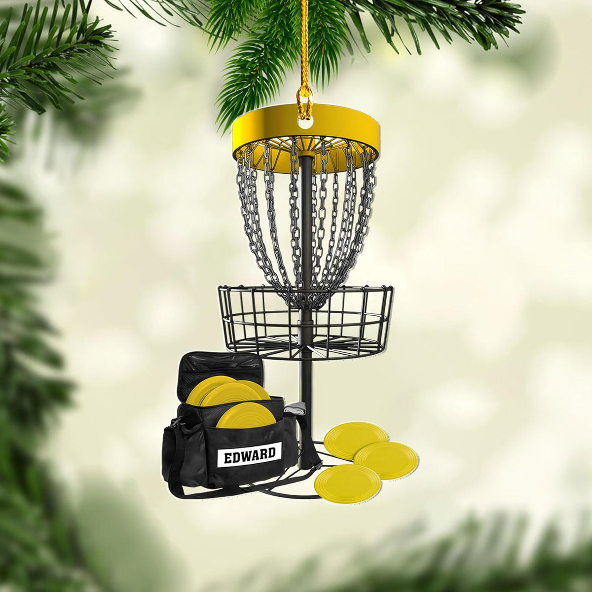 Personalized Disc Golf Ornaments, Golf Keychain, Golf Accessories, Gift For Golf Lover