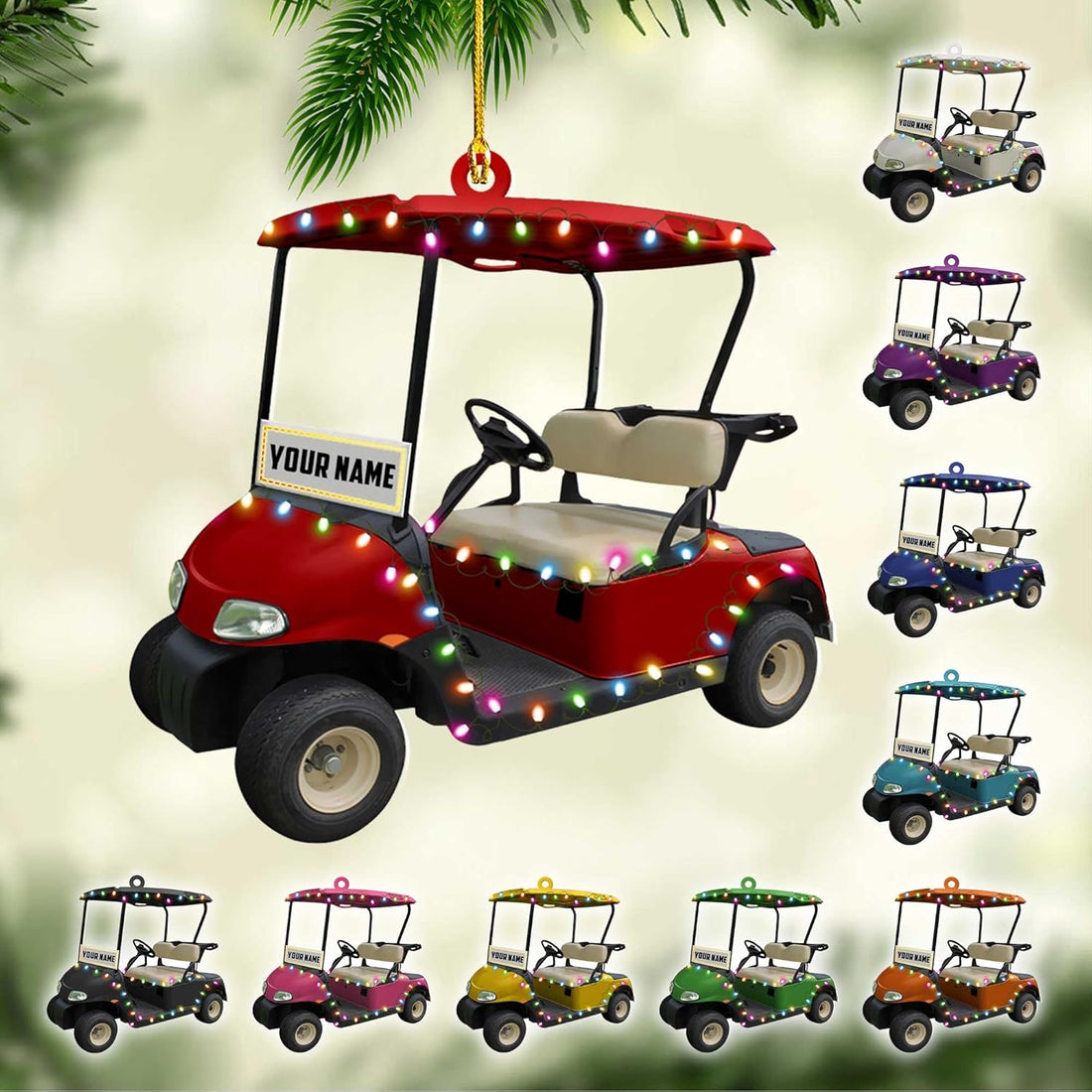 Personalized Golf Cart Ornaments, Golf Keychain, Funny Golf Accessories, Gift For Golfers