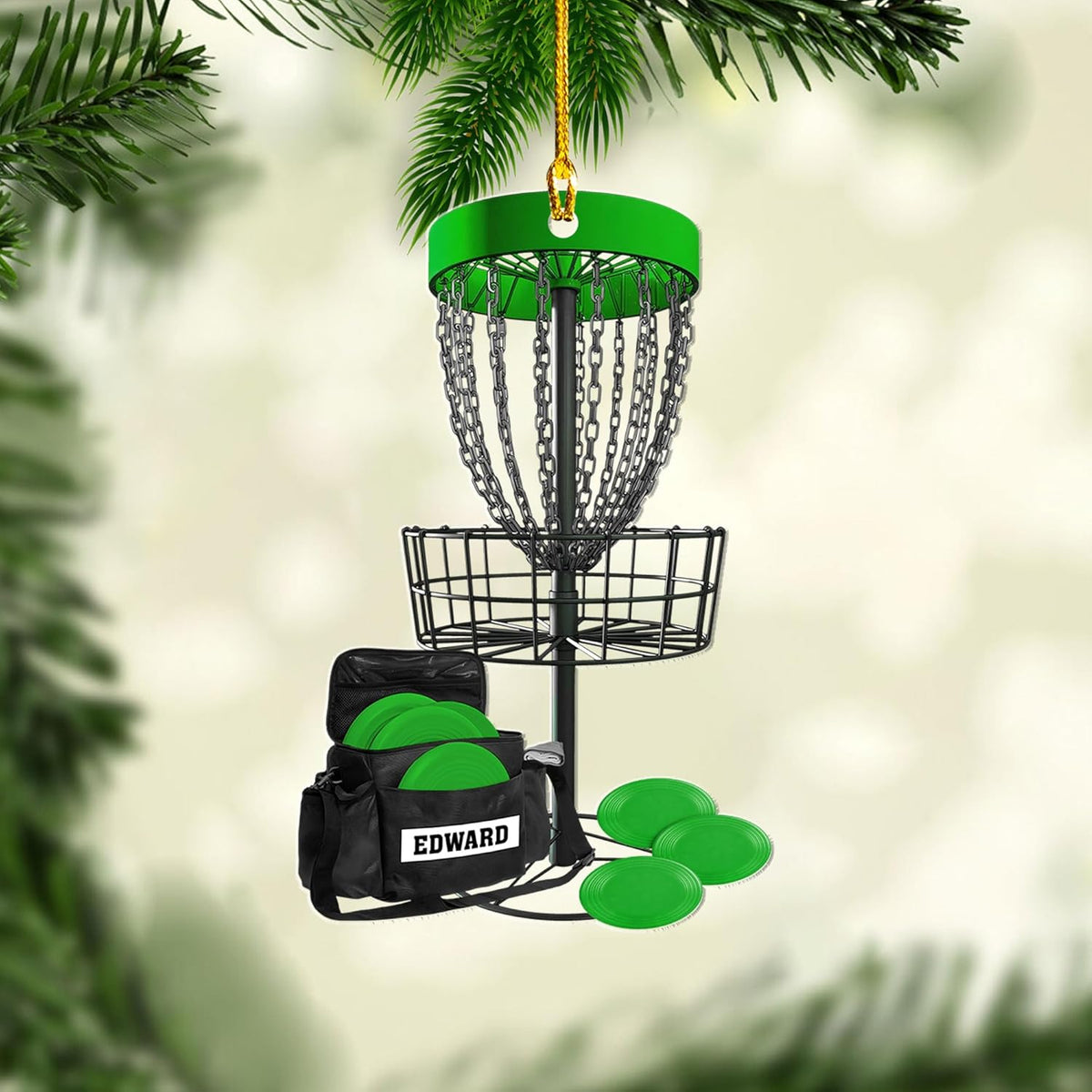 Personalized Disc Golf Ornaments, Golf Keychain, Golf Accessories, Gift For Golf Lover