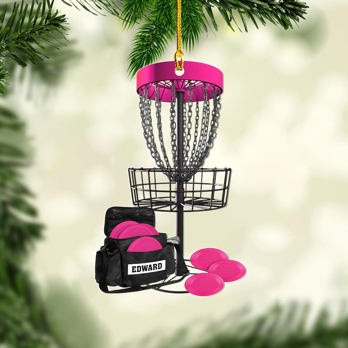 Personalized Disc Golf Ornaments, Golf Keychain, Golf Accessories, Gift For Golf Lover