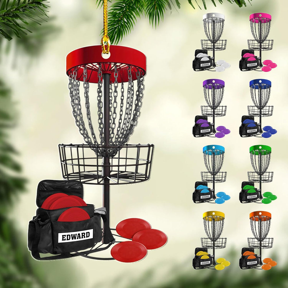 Personalized Disc Golf Ornaments, Golf Keychain, Golf Accessories, Gift For Golf Lover