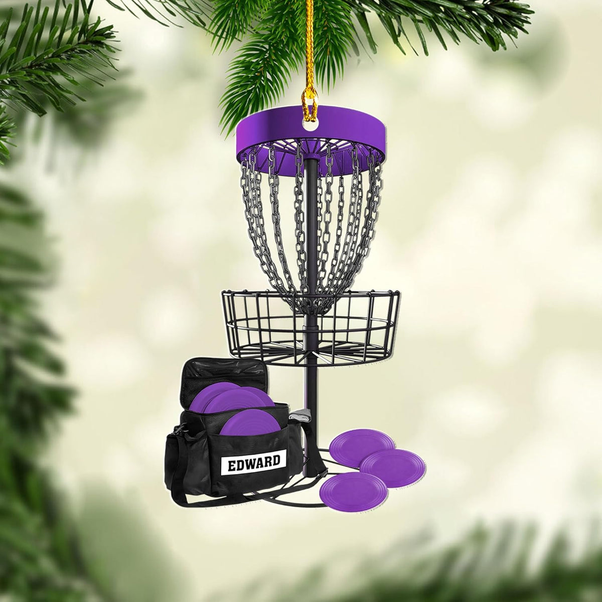 Personalized Disc Golf Ornaments, Golf Keychain, Golf Accessories, Gift For Golf Lover