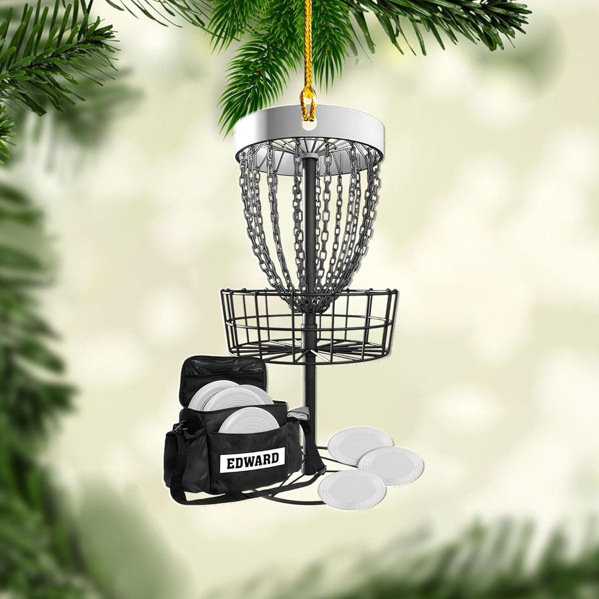 Personalized Disc Golf Ornaments, Golf Keychain, Golf Accessories, Gift For Golf Lover