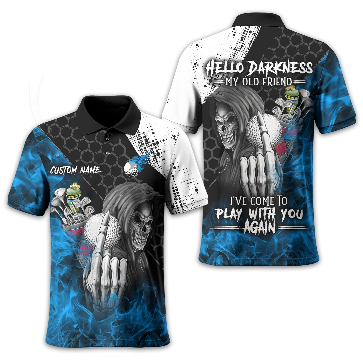 Hello Darkness My Old Friend Golf Polo - Gift For Golfer