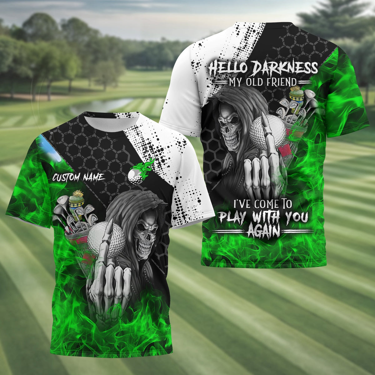 Hello Darkness My Old Friend Golf Polo - Gift For Golfer