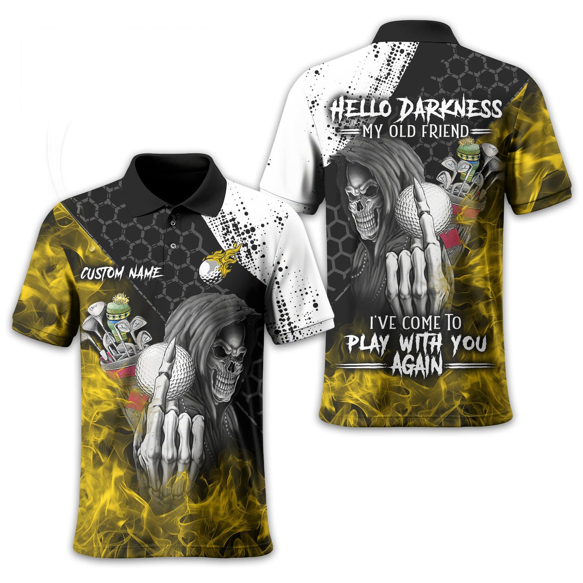 Hello Darkness My Old Friend Golf Polo - Gift For Golfer