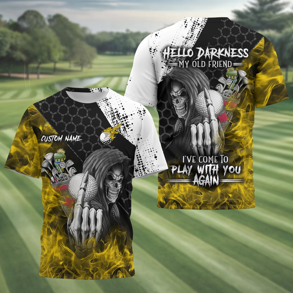 Hello Darkness My Old Friend Golf Polo - Gift For Golfer