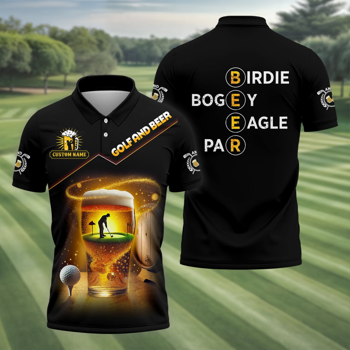 Golf And Beer Funny Golf Polo & Zip Hoodie