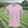Pink Breast Cancer Golf Polo