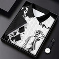 Golf Skeleton Splatter Effect Argyle Pattern Golf Tops For Men, Father's Day Golf Gift