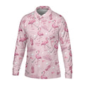 Pink Flamingo Customized Golf Polos, Fun Men's Golf Polos, Hawaiian Golf Shirts, Golfing Apparel