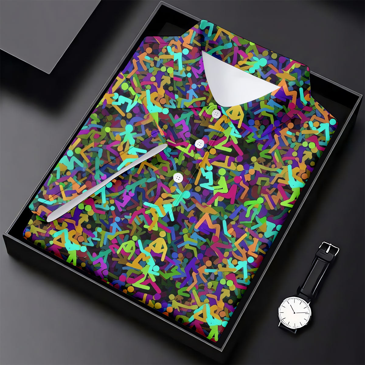 Colorful Abstract Golf Pattern Polo Shirt, Mens Golf Shirts, Hawaiian Golf Shirt
