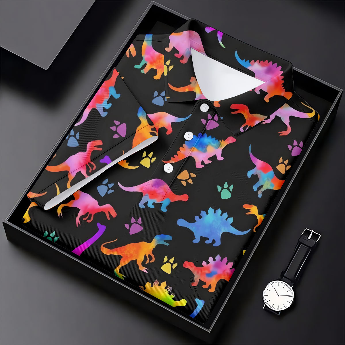 Dinosaur Lover Colorful Golf Shirt, Ladies Golf Shirts, Women's Golf Tops