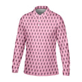 Funny Middle Finger Pink Men's Golf Shirt, Breast Cancer Golf Shirt, Fun Golf Shirts For Men