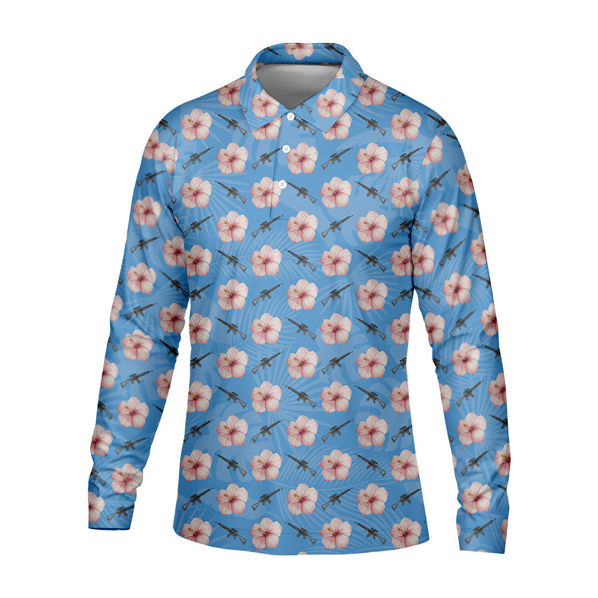 Floral Golf Polo Shirts, Golfing Apparel, Men Golf Gift, Funny Golf Shirt