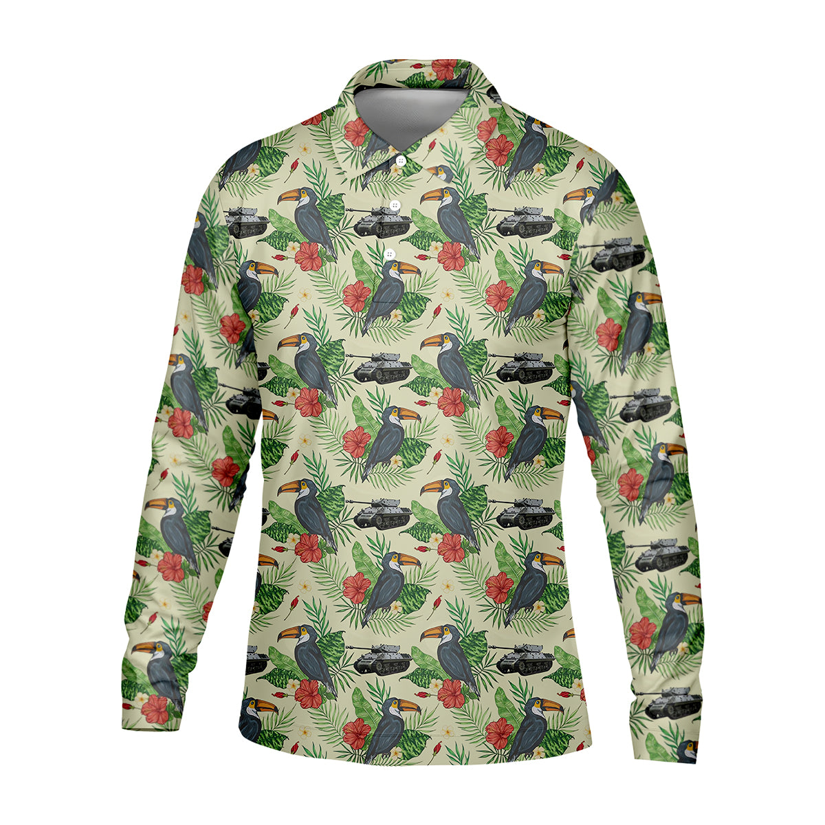Tropical Toucan Golf Polo Shirts, Golfing Apparel, Men Golf Gift, Funny Golf Shirt, Tropical Shirt