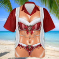 Elegant Santa Bra Bow Christmas Golf Shirt, Mens Golf Shirts, Polo Shirts For Men