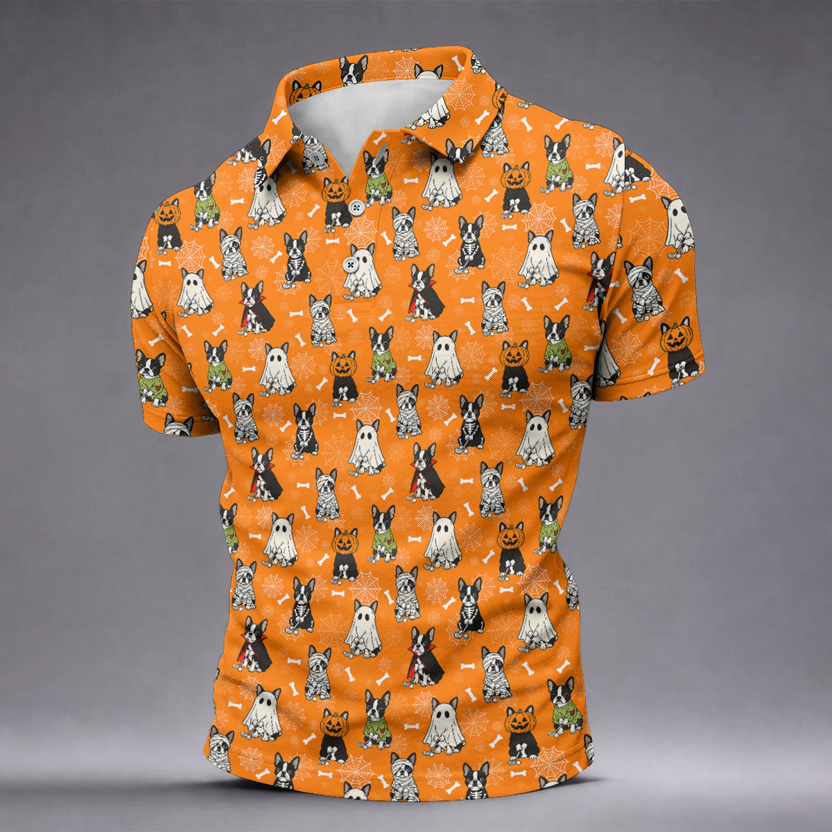Halloween Dog Costume Pattern Golf Polo Shirt, Mens Golf Shirts, Polo Shirts For Men