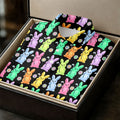Colorful Easter Bunny Black Golf Shirt, Cute Golf Outfit, Golf Shirts For Men, Golf Gift For Men