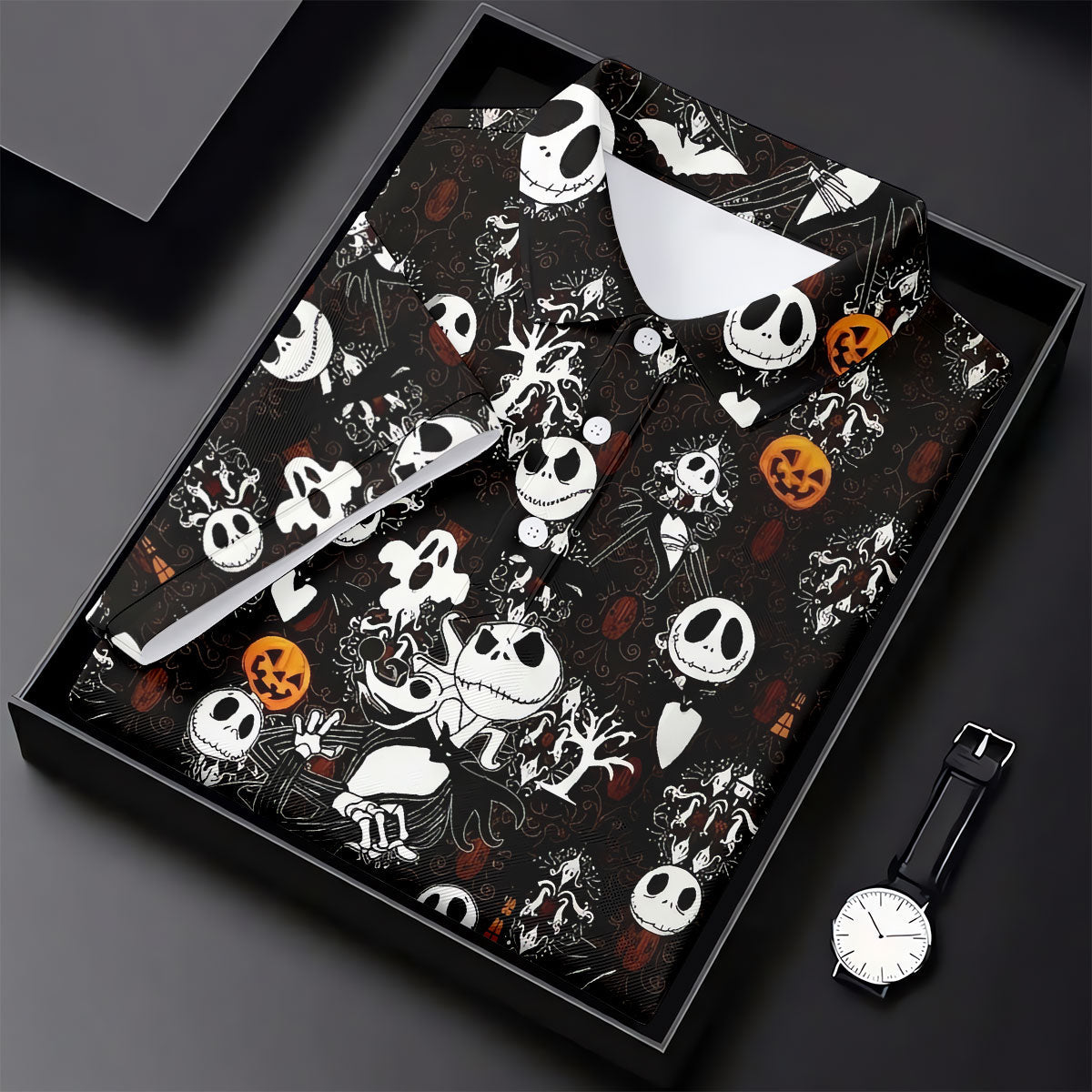 Halloween Pumpkin Skeleton Pattern Golf Polo Shirt, Hawaiian Golf Shirt, Mens Golf Apparel