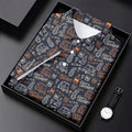 Funny Golf Bourbon Cigar Pattern Polo Shirt, Golf Polo Shirts For Men, Mens Golf Apparel