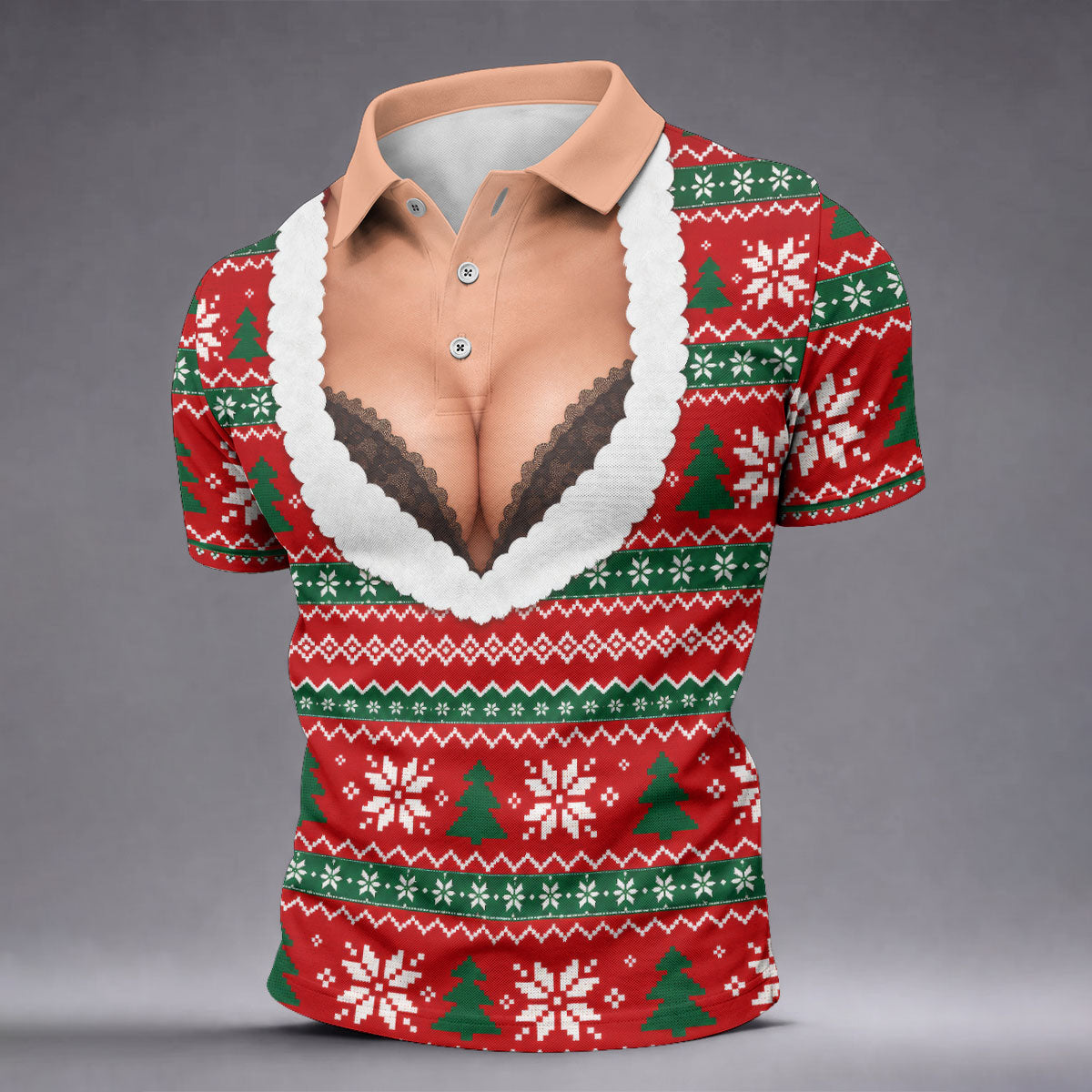 Funny Sexy Cleavage Christmas Golf Shirt, Golf Shirts For Men, Mens Golf Apparel