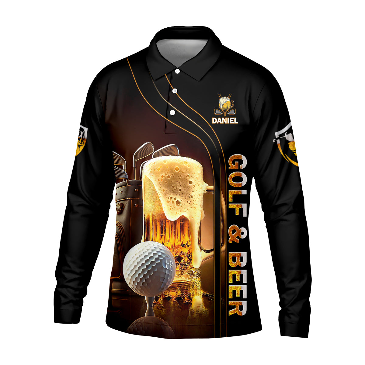 I'm A Simple Man I Like Playing Golf & Beer Custom Funny Golf Polo Shirt, Dad Golf Gifts