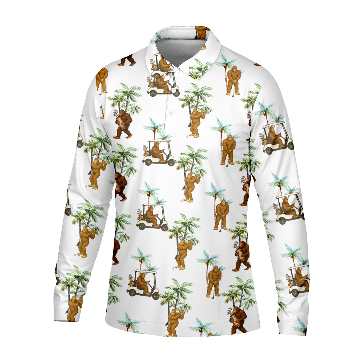 Bigfoot Golf Hawaiian Shirt, Tropical Golf Shirts, Fun Golf Shirts For Men, Golfing Apparel