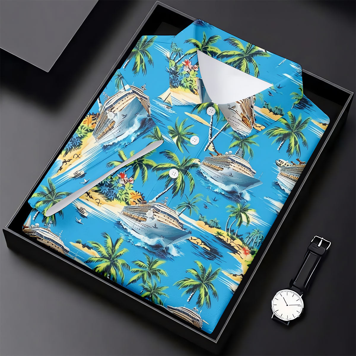 Tropical Cruise Vintage Hawaiian Golf Shirt, Women's Golf Tops, Ladies Golf Shirts