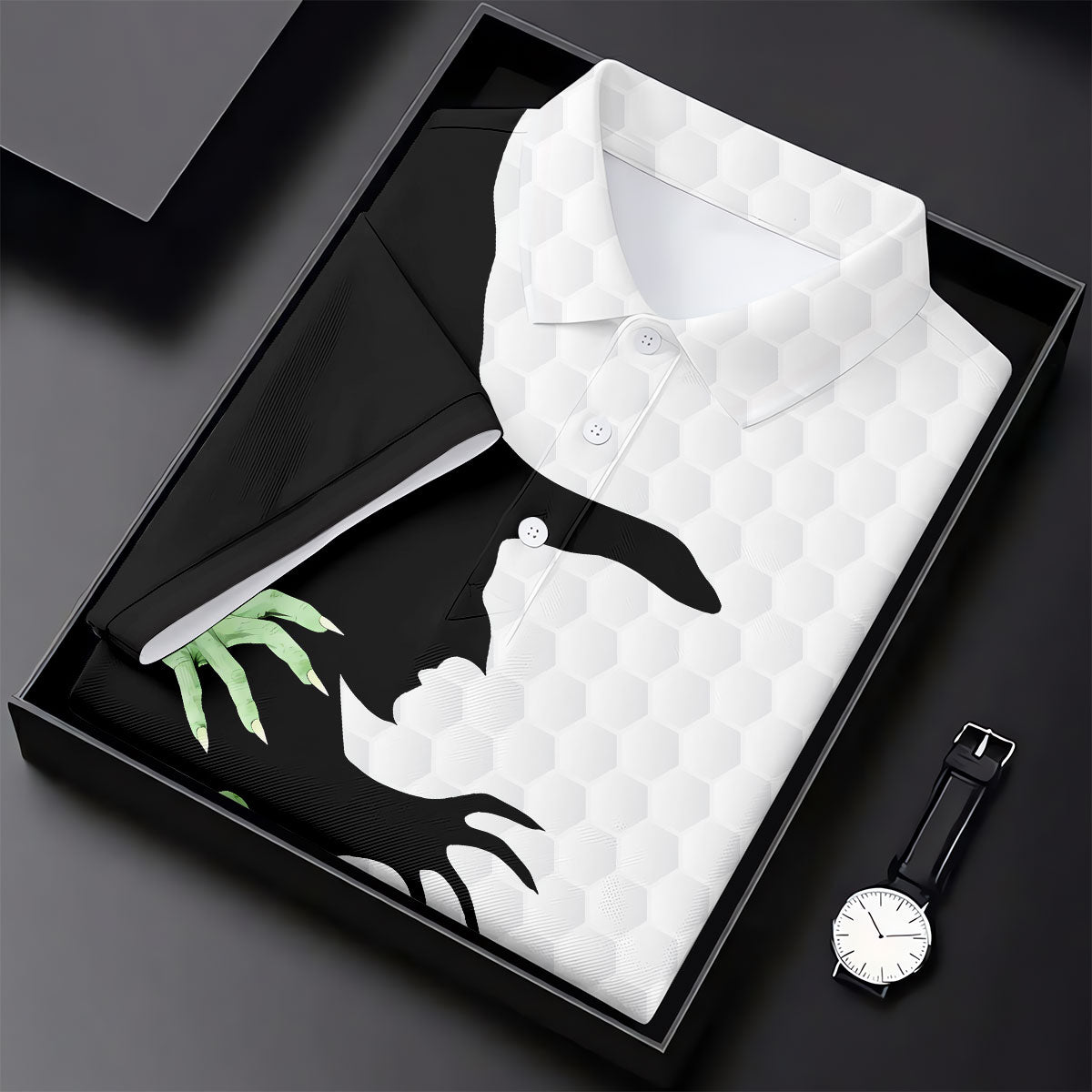 Halloween Wicked Witch Shadow Golf Shirt, Men's Golf Shirt, Hawaiian Golf Shirt