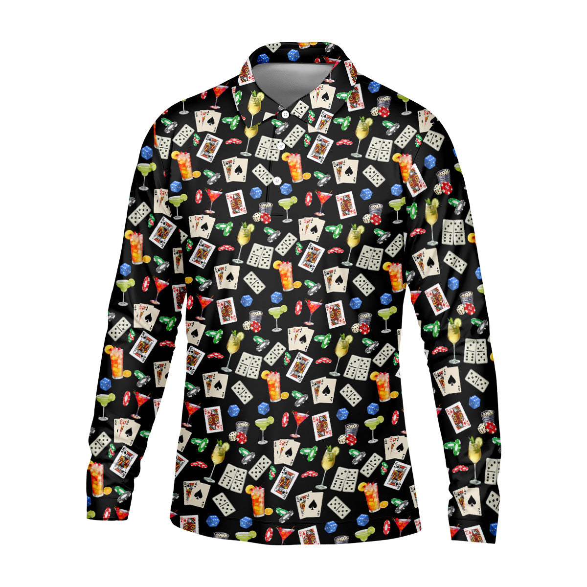 Slot Machine Lucky Shirt, Fun Men's Golf Polos, Hawaiian Golf Shirts, Golfing Apparel