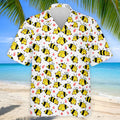 Funny Bee Breast Cancer Pattern Polo Shirt, Mens Golf Shirts, Golf Polo Shirts For Men
