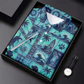 Funny Tropical Dog Surf Patchwork Golf Polo Shirt, Mens Golf Polo, Printed Golf Shirts