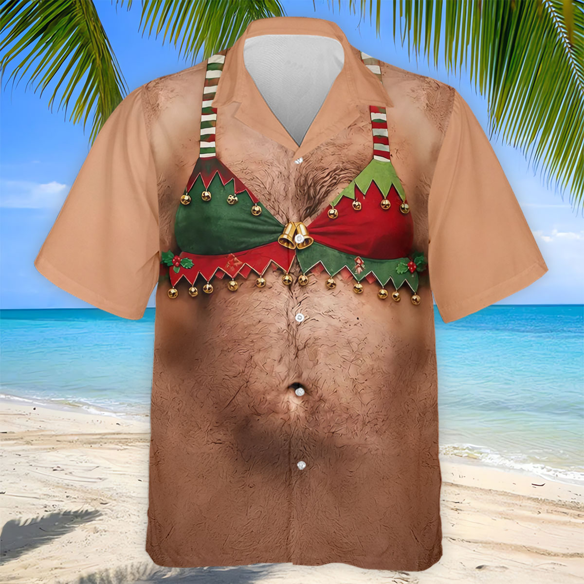 Funny Elf Bra Bells Christmas Golf Shirt, Mens Golf Polo, Golf Apparel For Men