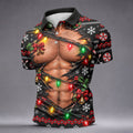 Christmas Ripped Muscle Polo Shirt, Christmas Golf Shirt For Men, Mens Golf Apparel