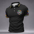 All Cancer Matters Multicolor Ribbon Golf Polo Shirt, Mens Golf Shirts, Polo Shirts For Men