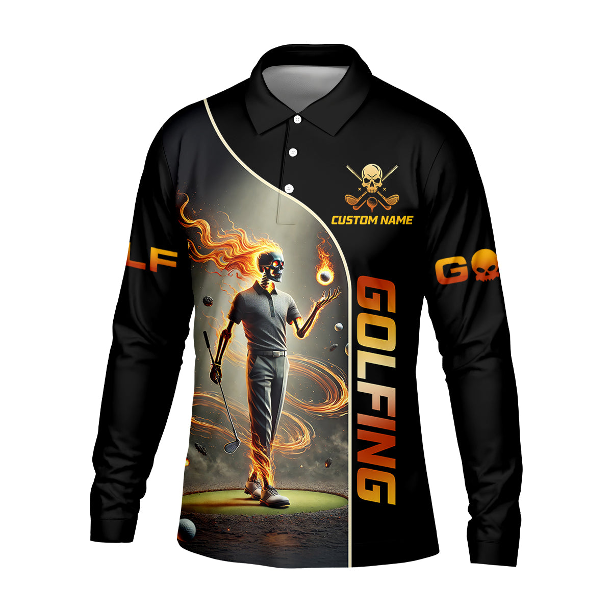 I Was One Under Today Custom Men's Golf Polo Shirt, Funny Skull Golf Shirt, Dad Golf Gift