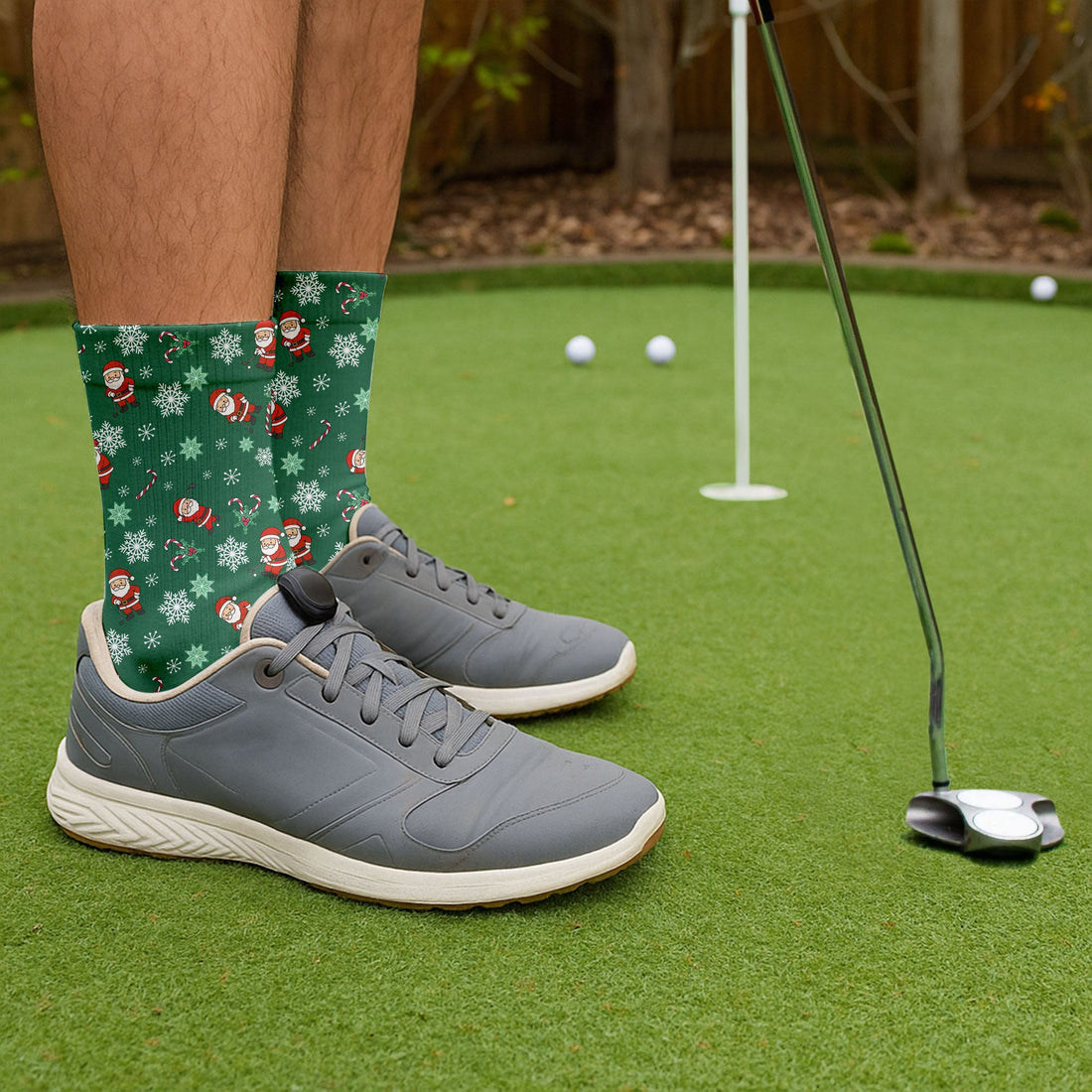 Hood Crew Merry Christmas Funny Print Golf Socks, Christmas Golf Gift, Gifts For Golf Lovers
