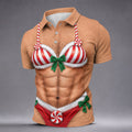 Custom Funny Belly Christmas Golf Shirt, Mens Golf Polo, Golf Apparel For Men
