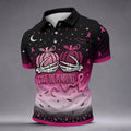 Save The Pumpkins Halloween Breast Cancer Golf Polo Shirt, Golf Apparel For Men
