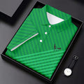 Lawn Mower Green Cross Stripe Father's Day Golf Shirt, Polo Shirts For Men, Golf Gift For Dad