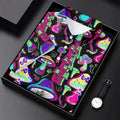 Black Neon Mushroom Pattern Golf Shirt, Mens Golf Polo, Golf Apparel For Men, Printed Golf Shirts