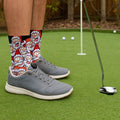 Santa Claus Face Funny Golf Socks, Golf Gift Ideas, Golfing Accessories, Christmas Golf Gift