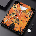 Spooky Black Cat Halloween Golf Polo Shirt, Men's Golf Shirts, Hawaiian Golf Shirt