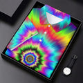 Rainbow Tie Dye Golf Shirt, Psychedelic Spiral Burst Pattern, Golf Shirt For Men