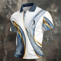 Abstract Line Art Retro Golf Shirt, Golf Shirts For Men, Polo Shirts For Men, Golf Gift For Men
