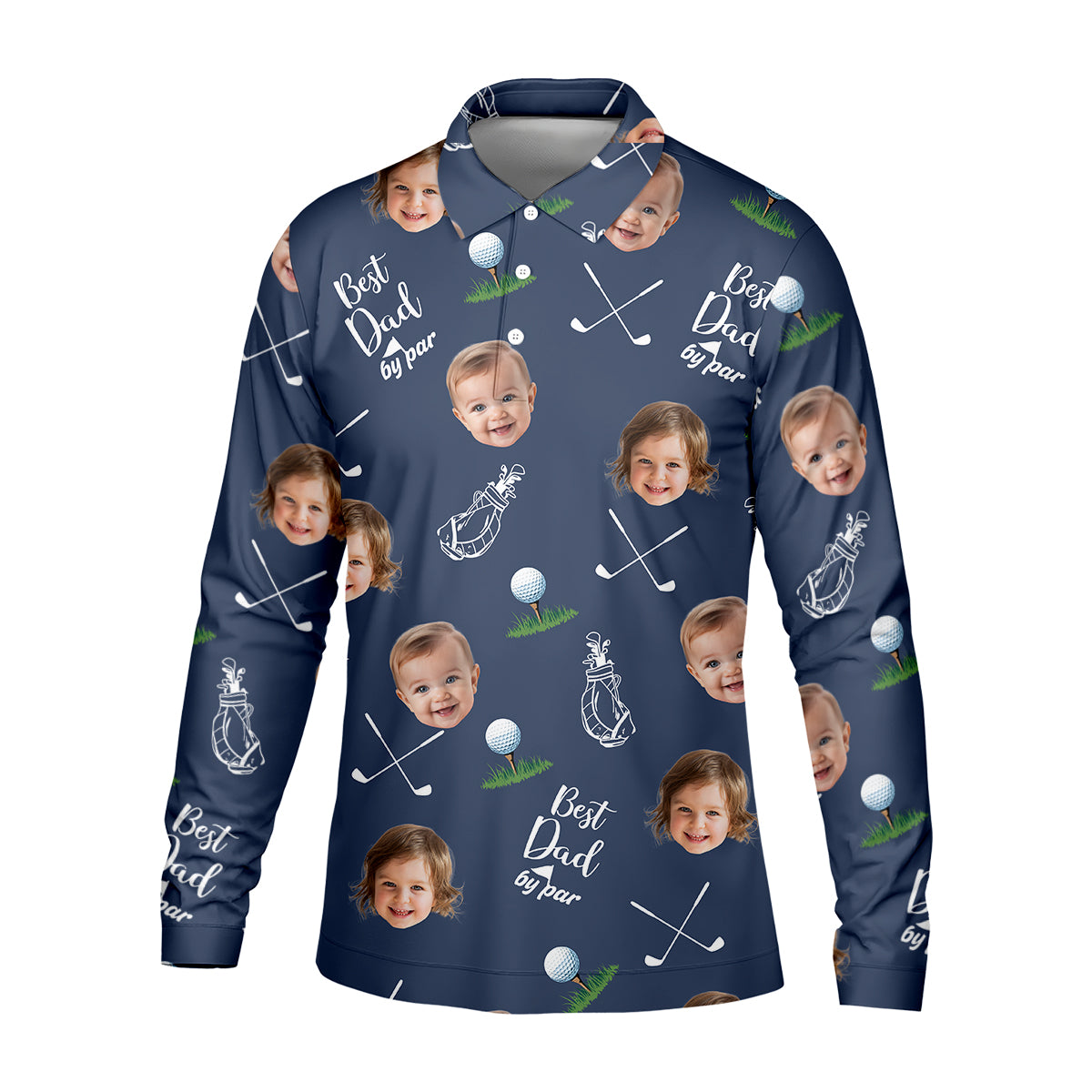Best Dad By Par Custom Photo Golf Shirt, Fun Golf Shirt, Best Golf Gift For Dad