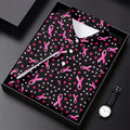 Black Pink Ribbon Heart Breast Cancer Polo Shirt, Ladies Golf Shirt, Women's Golf Tops