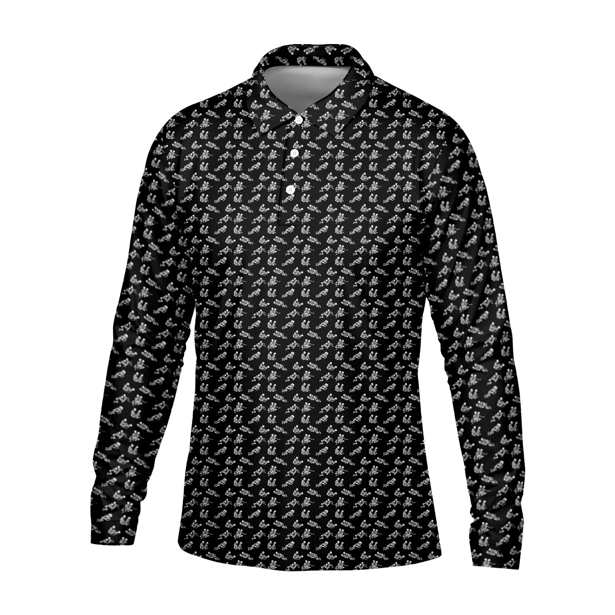 Funny Skeleton Golf Polo Shirt, Funny Position Golf Shirt, Dad Golf Shirt, Christmas Golf Gift